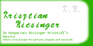 krisztian nicsinger business card